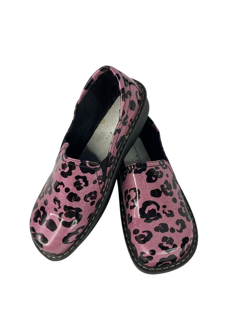 Alegria Pink Leopard Print Slip-On Flats